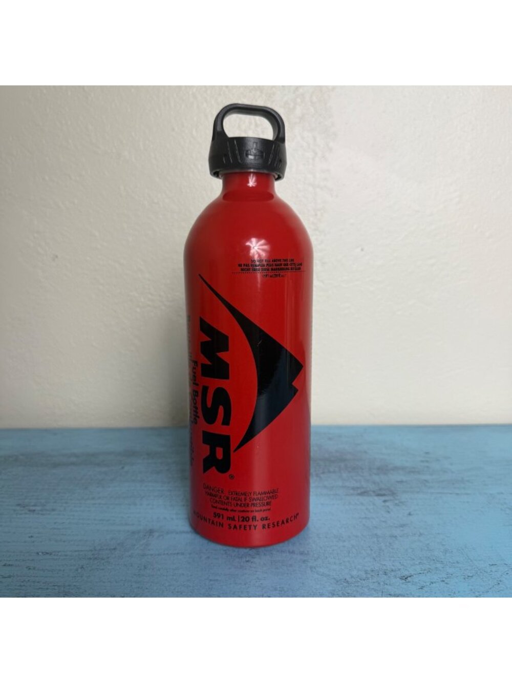 MSR Red Fuel Bottle Aluminum Liquid Fuel Storage Camping Gear 20oz